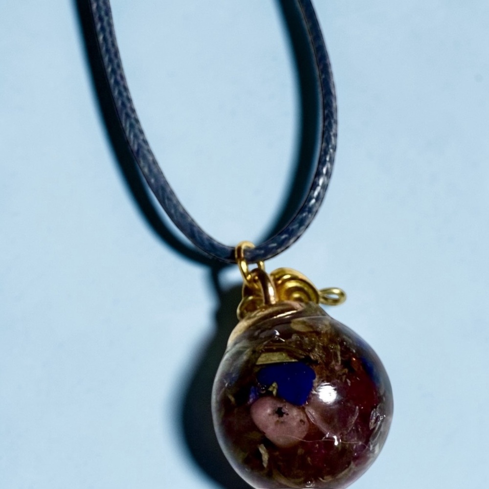 Glass Necklace, Devine choice of Fidelity, flowers and crystal blend